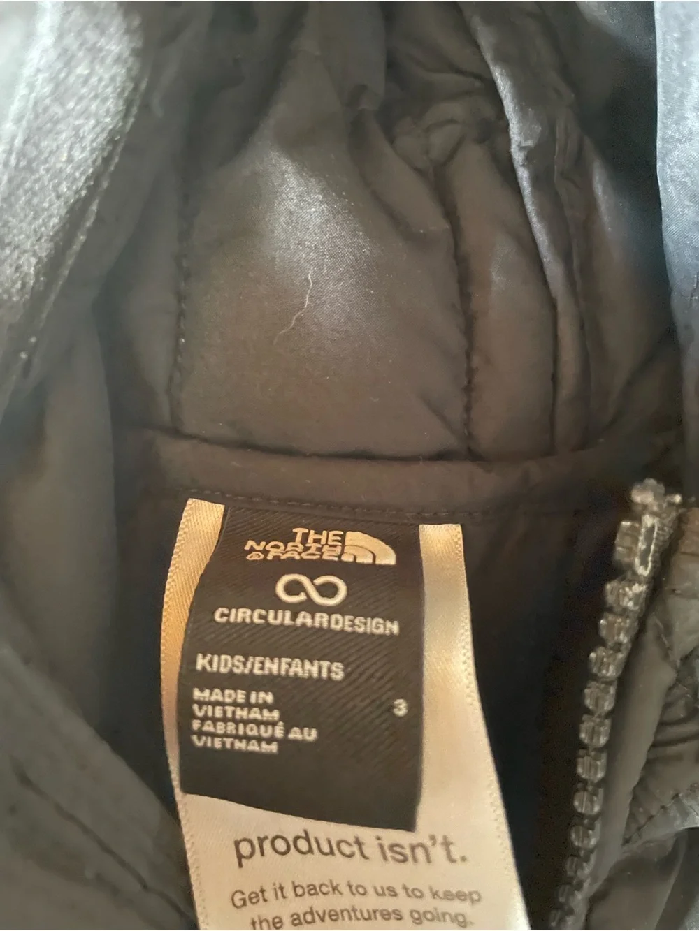 The North Face Black Hooded Quilted Puffer Jacket Toddler size 3